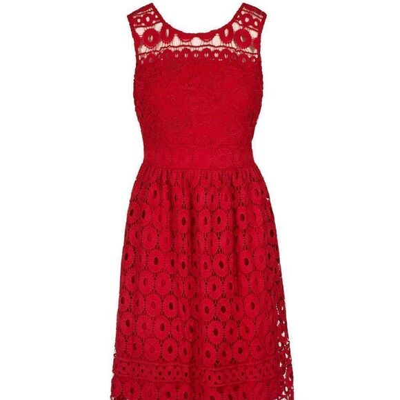 Ricki’s Crochet Overlay Fit and Flare Midi Dress Size 0 - Picture 6 of 6